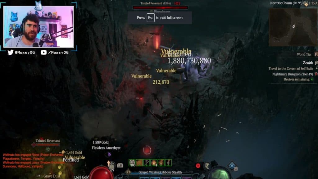 Moxsy Hitting 1.8 Billion Damage in Diablo 4