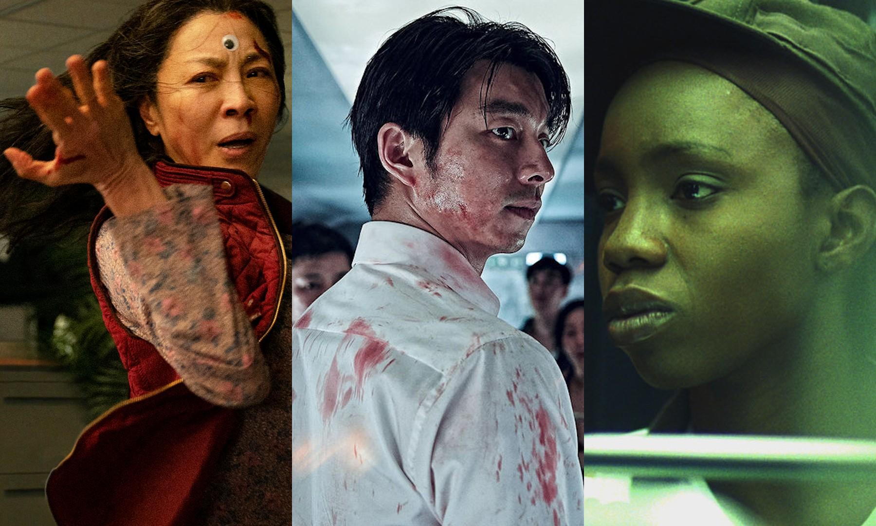 Stills from Everything Everywhere All At Once, Train to Busan, and Pariah