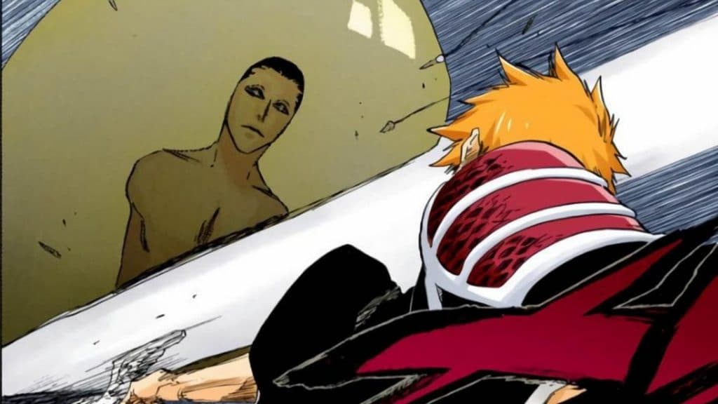 A panel from manga featuring Ichigo killing Soul King