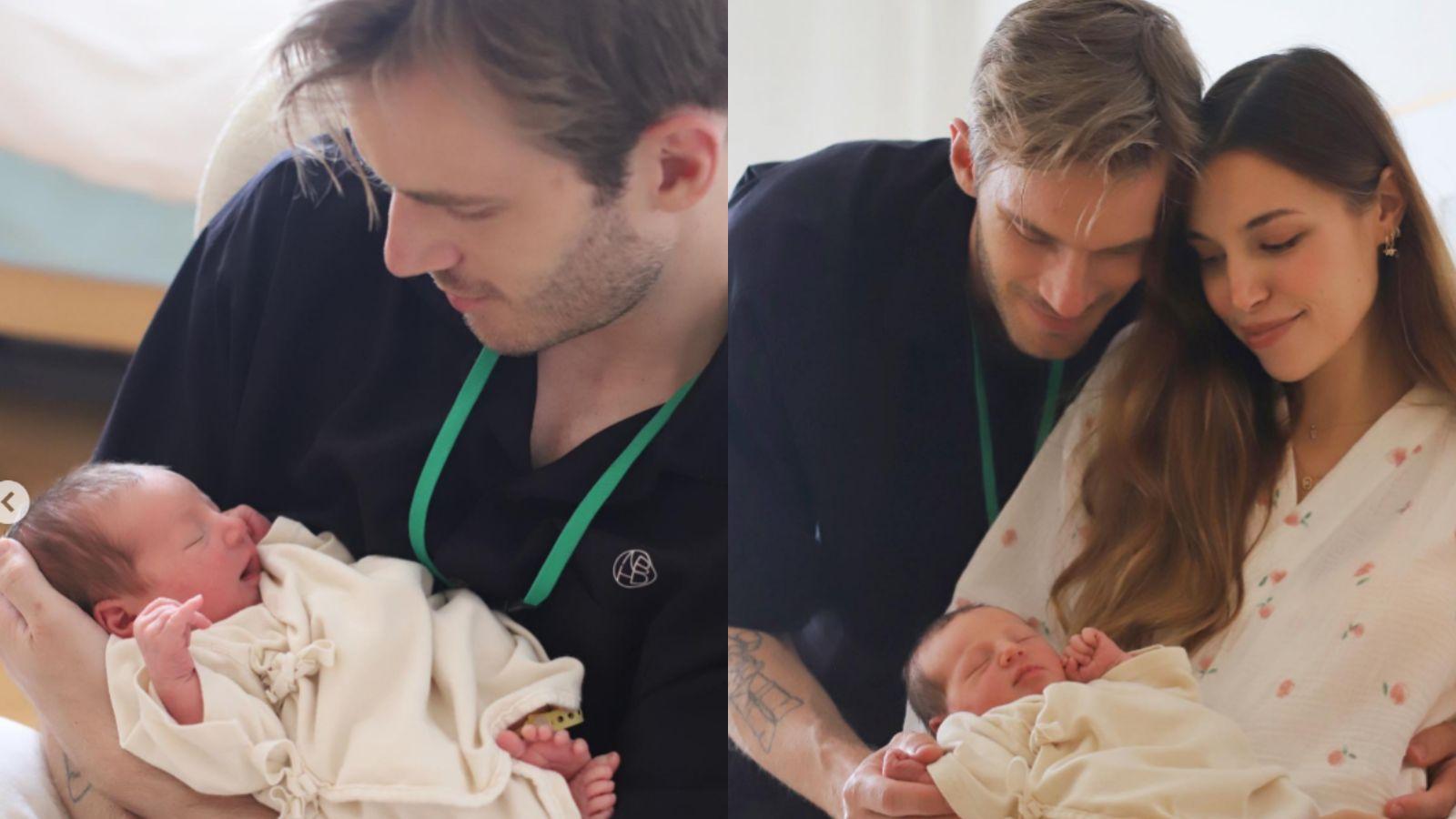 pewdiepie and marzia with their baby