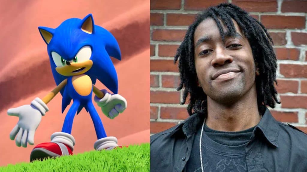 Sonic and Deven Mack, who voices them in the Sonic Prime voice cast