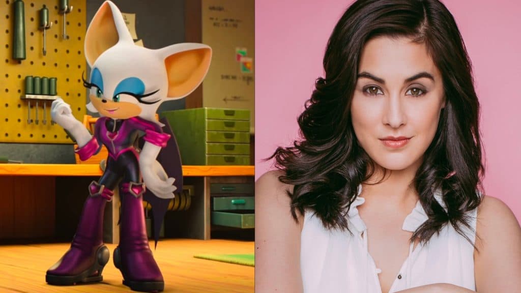 Rouge and Kazumi Evans, who voices them in the Sonic Prime voice cast