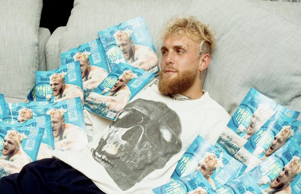 Jake Paul with his Sports Illustrated cover magazine.