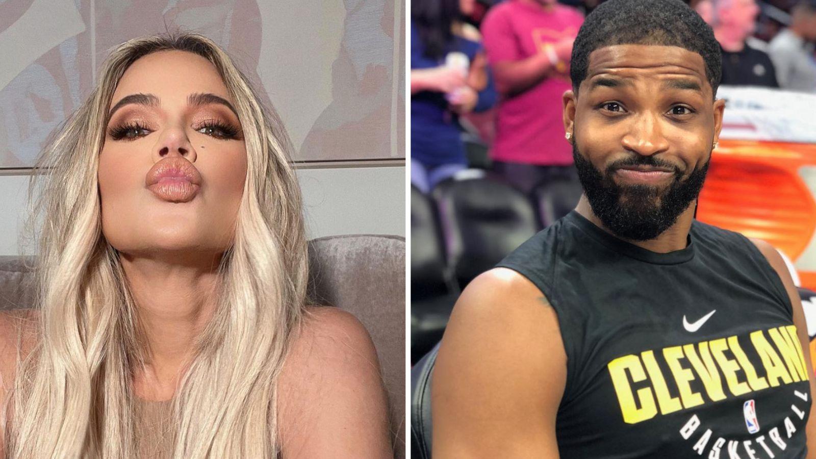 Khloe Kardashian and Tristan Thompson side by side instagram pictures