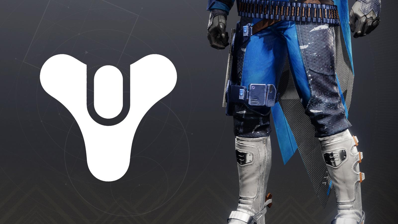 Lucky Pants Exotic Armor next to Destiny 2 logo.