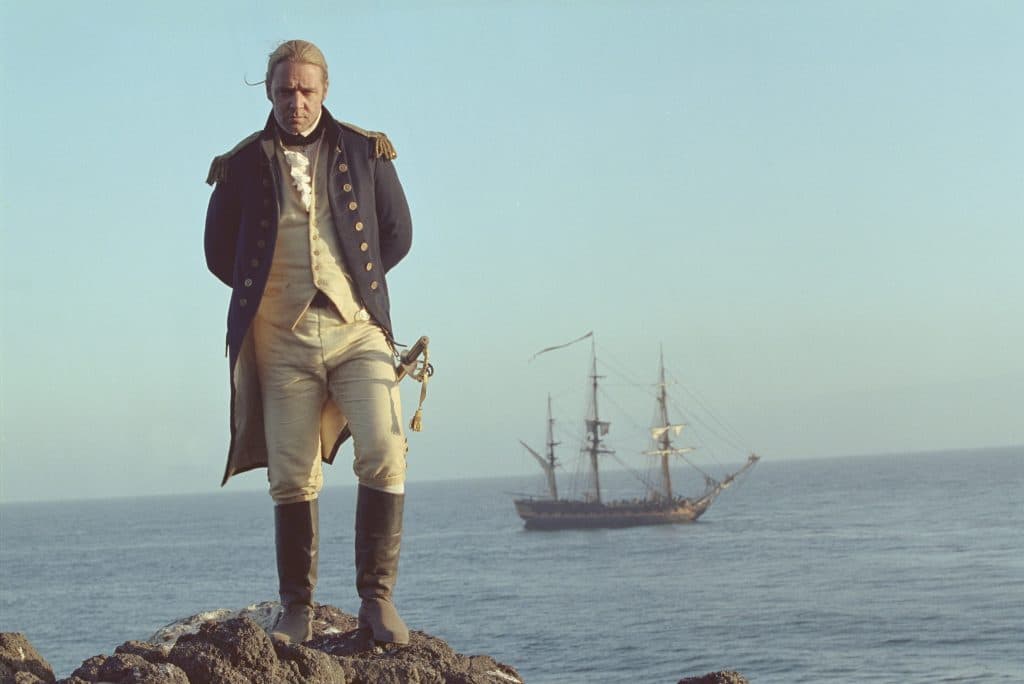 A still from Master and Commander, one of the best war movies