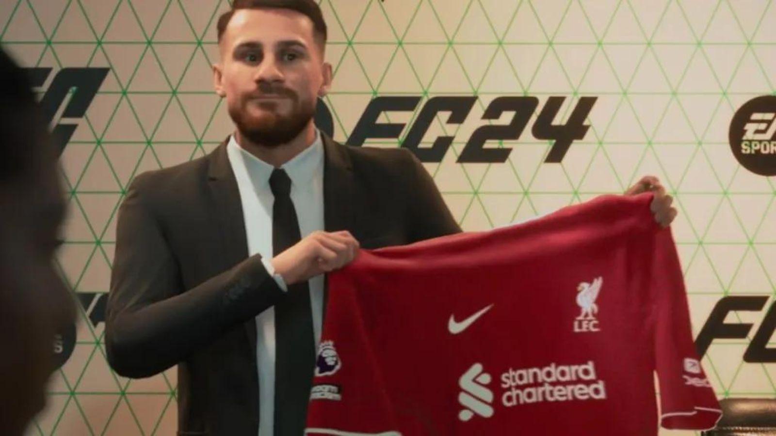 Mac Allister holding up shirt in EA SPORTS FC 24