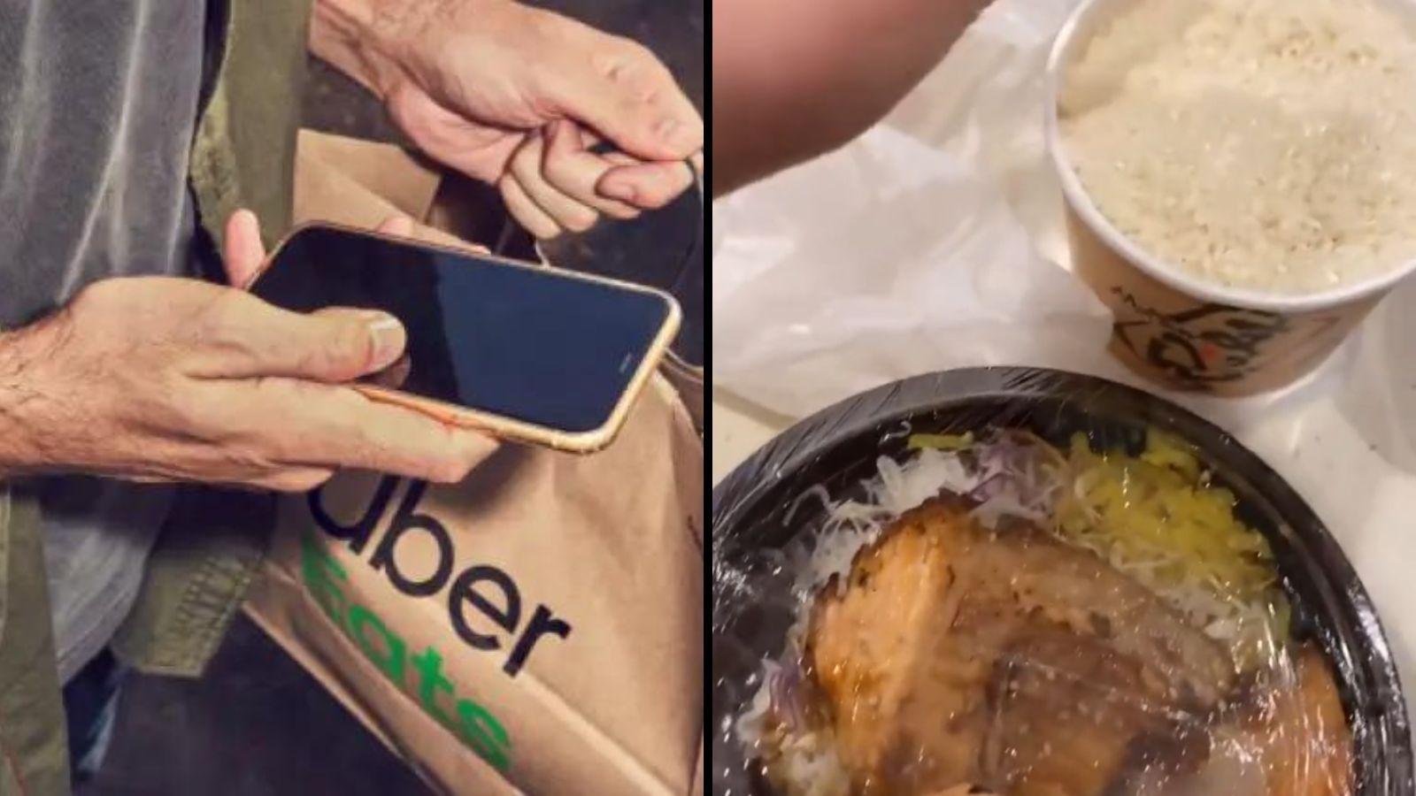 Uber Eats customer receives uncooked rice