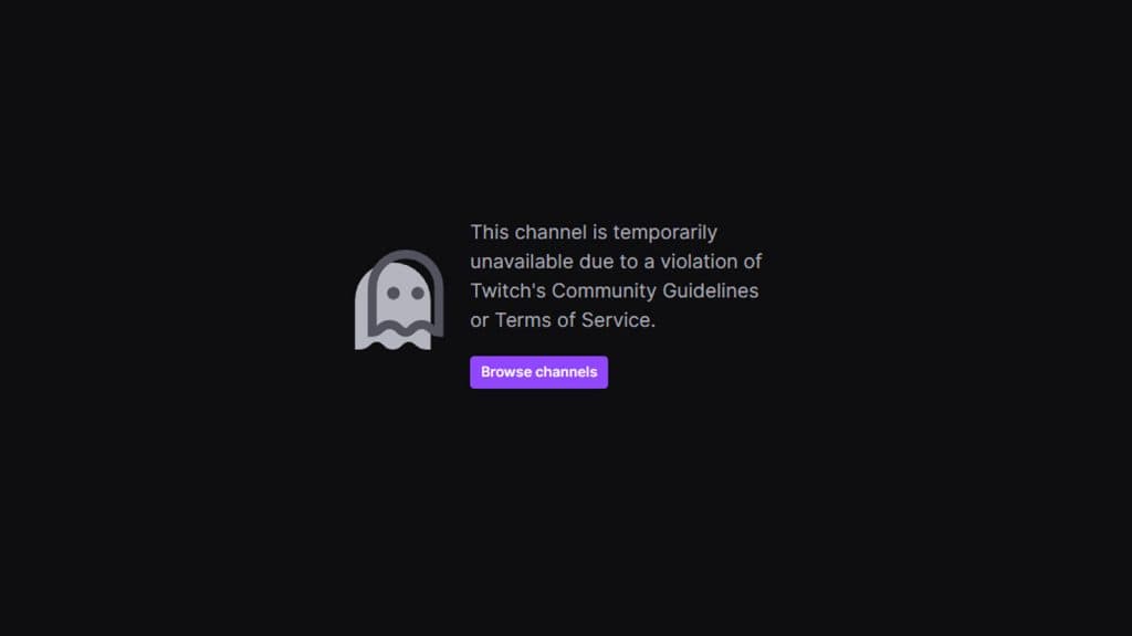 Twitch ban message