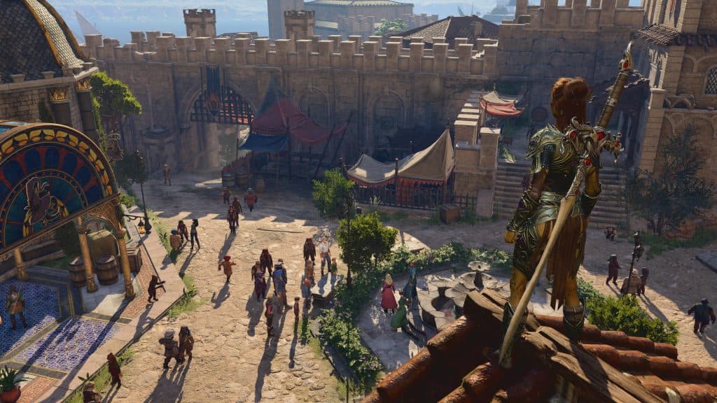 A screenshot of a city in Baldur's Gate 3