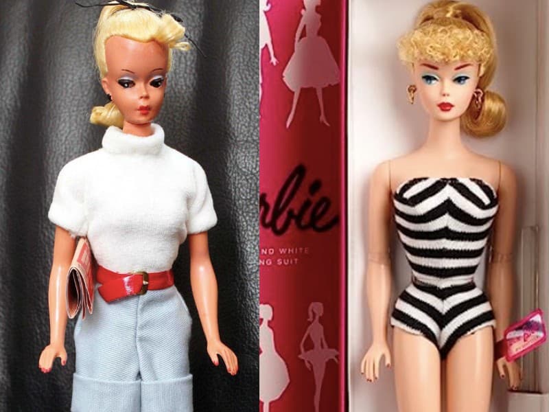 A German doll that inspired Barbie and a Barbie doll