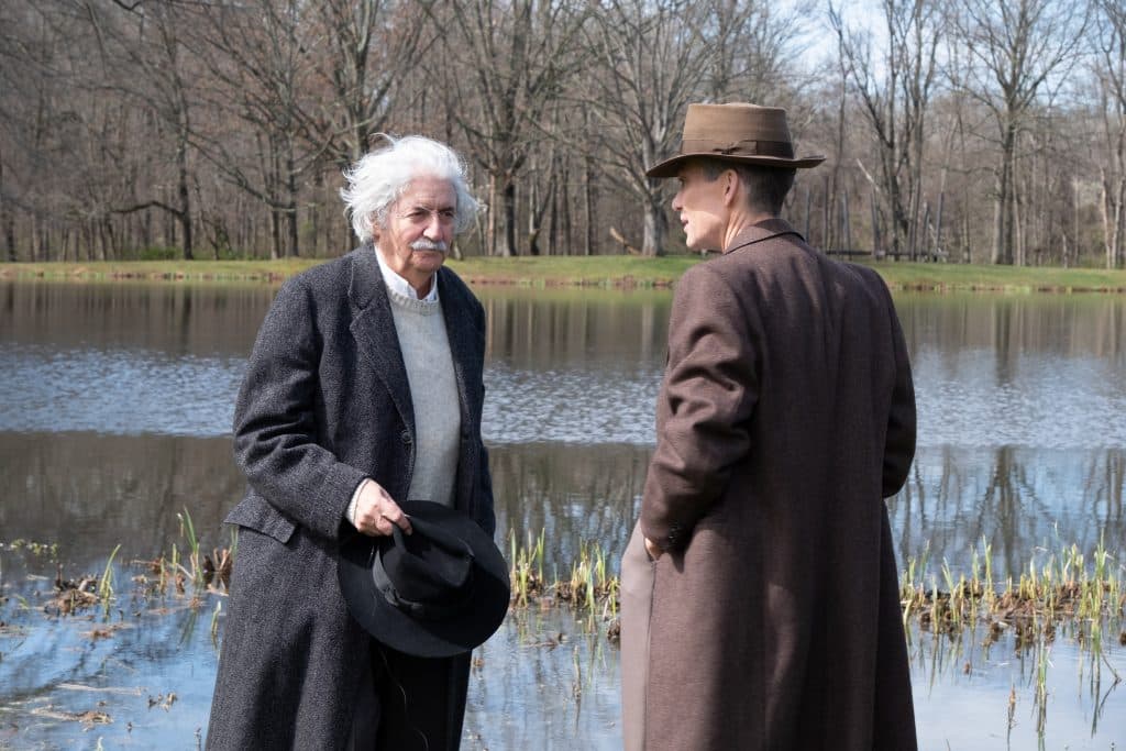 Tom Conti as Albert Einstein in the Oppenheimer cast