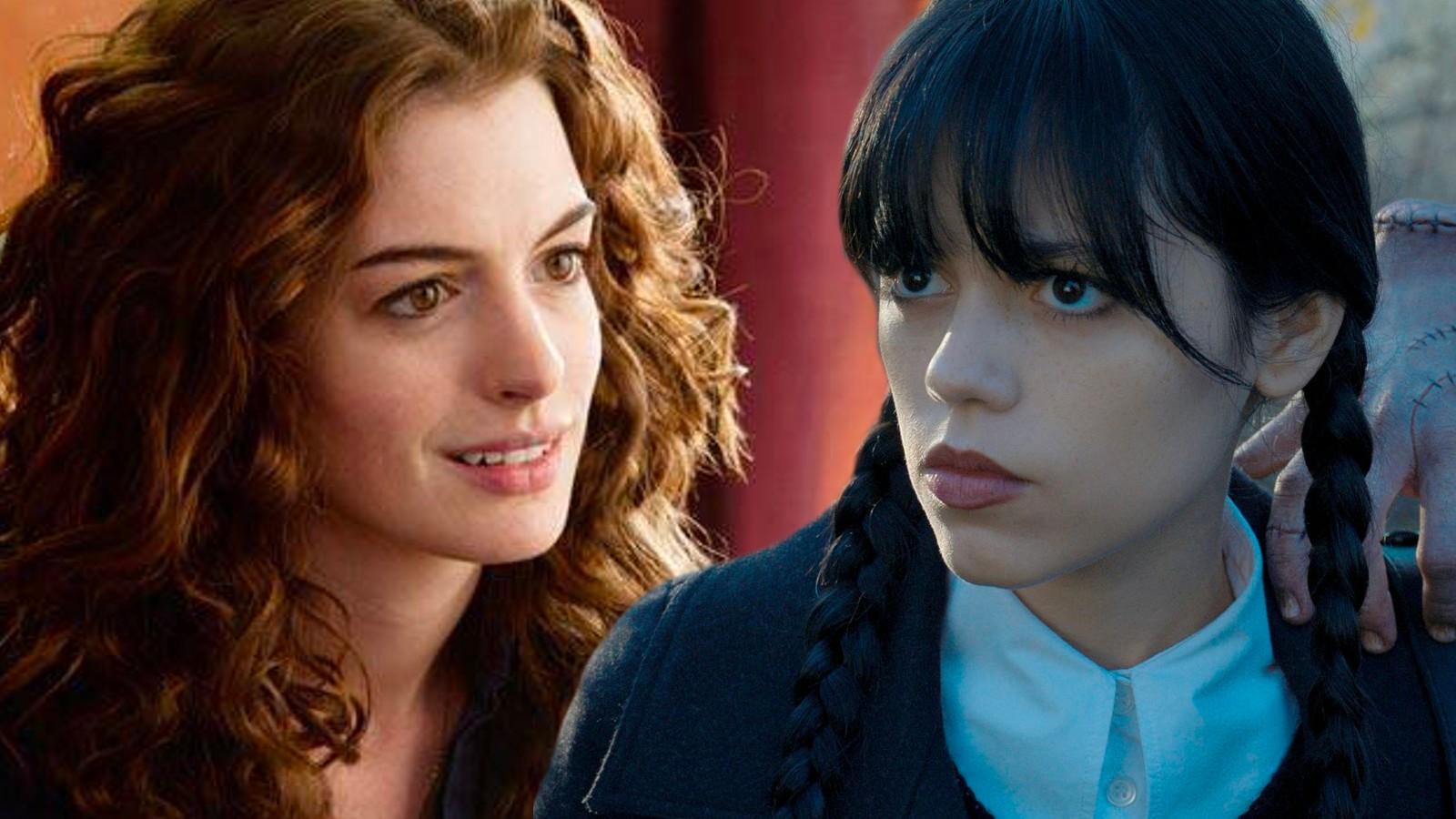 Anne Hathaway in Love & Other Drugs and Jenna Ortega in Wednesday