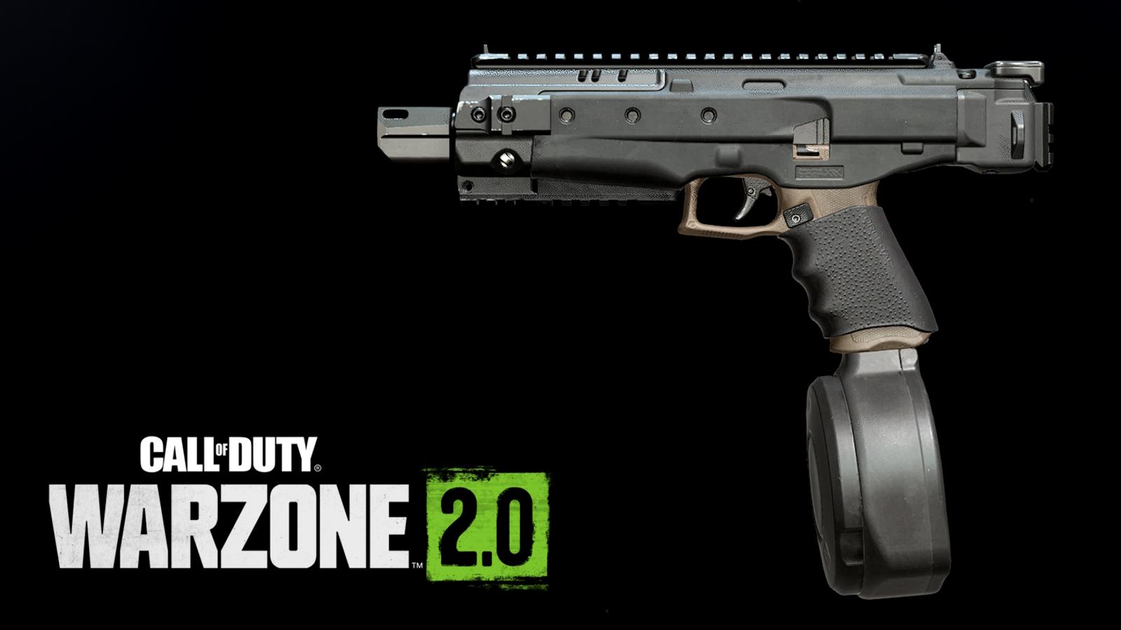 The X13 Auto pistol sidearm from Warzone 2 with logo in bottom left corner.