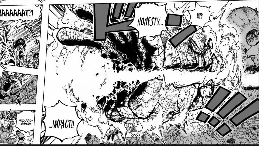 A panel from One Piece featuring Koby's Honesty Impact