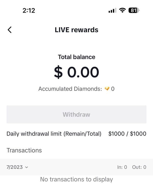 How much you can Withdraw on TikTok LIVE