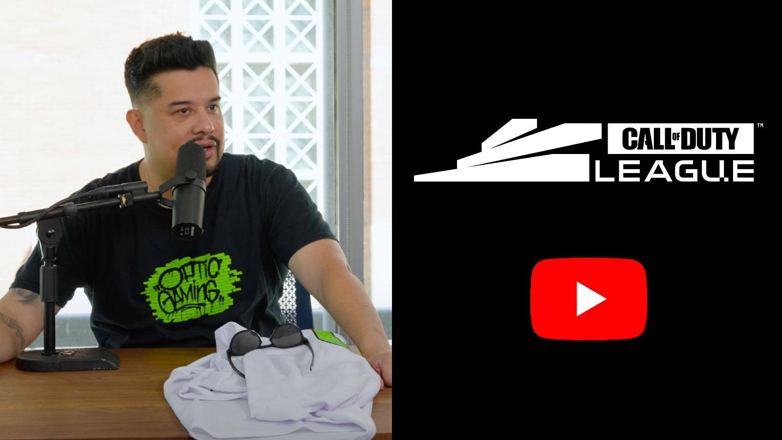 Hecz on OpTic podcast with CDL and YouTube logo on black background