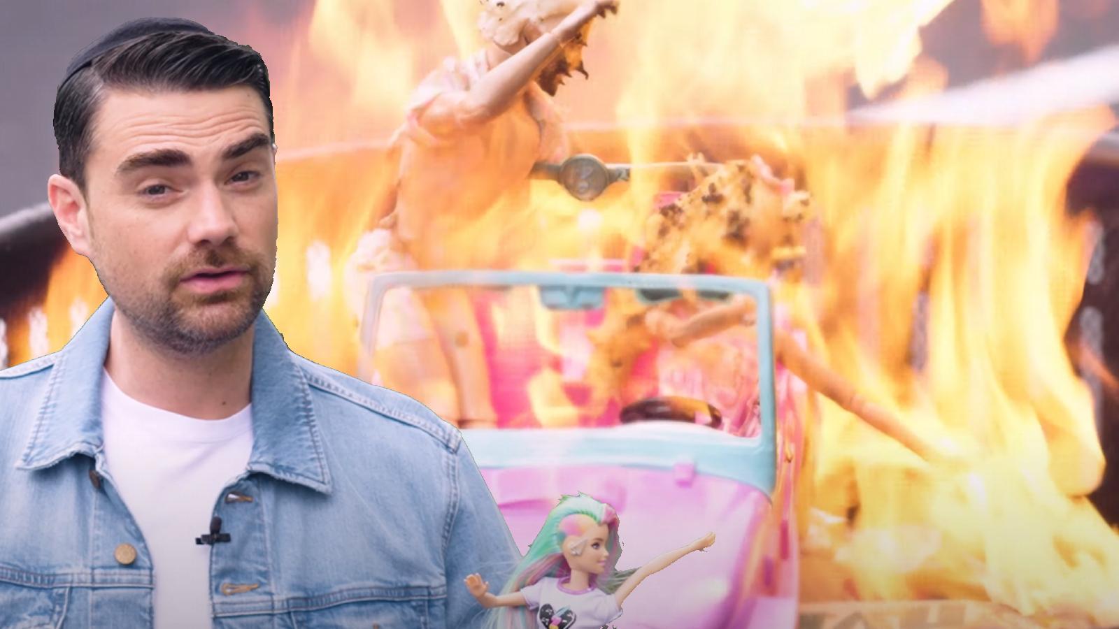 Internet roasts Ben Shapiro for burning dolls in protest of Barbie movie