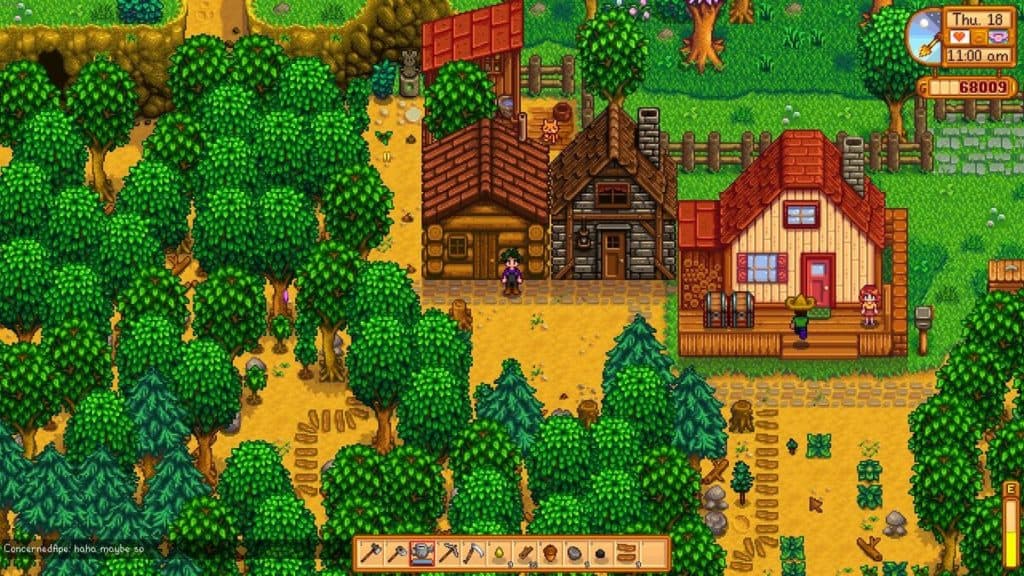 An image of multiplayer in Stardew Valley.