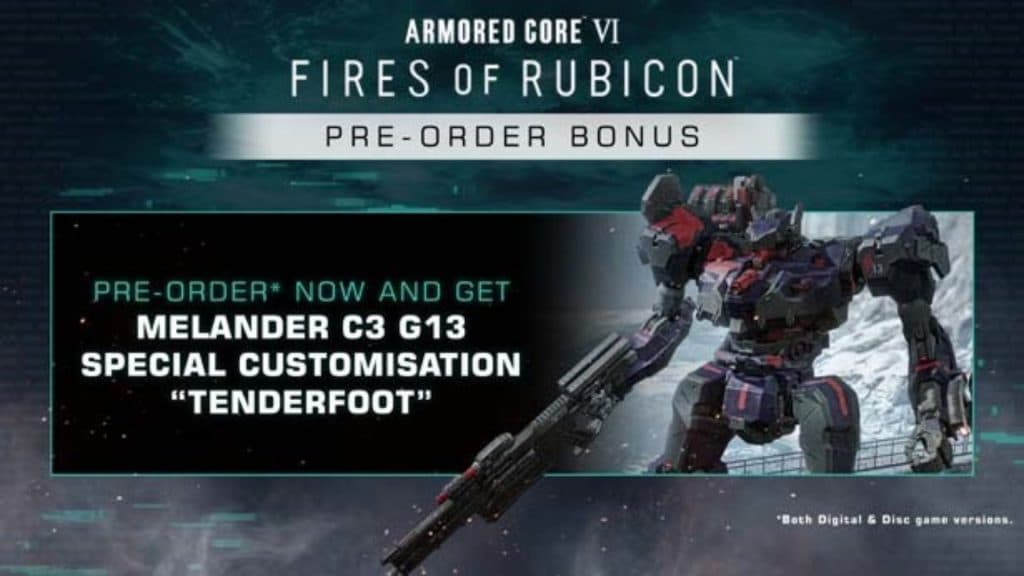 armored core 6 pre-order bonuses