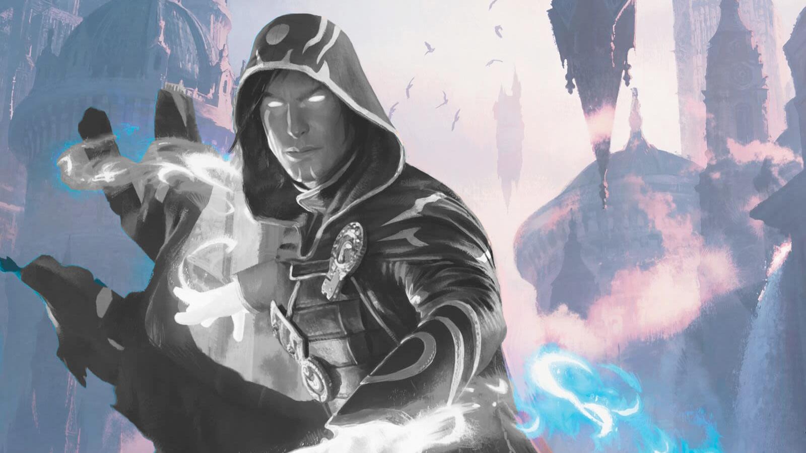Jace Planeswalker from MTG in black and white to represent going away