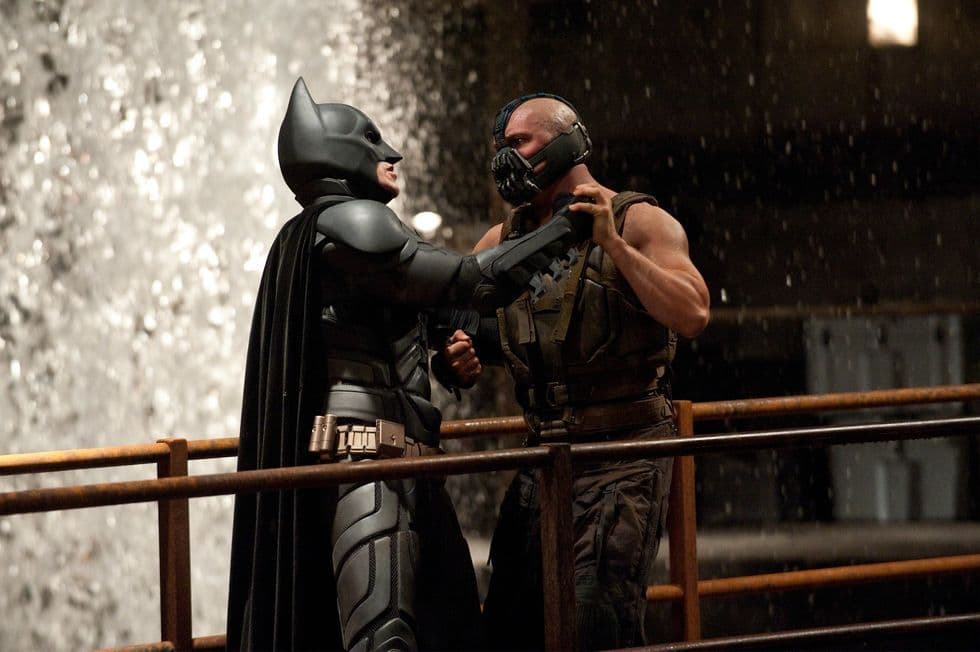 Batman and Bane in The Dark Knight Rises