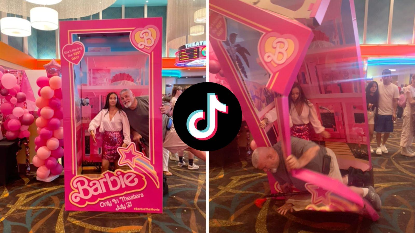 Man accidentally destroys Barbie photo op after photobombing woman - Dexerto