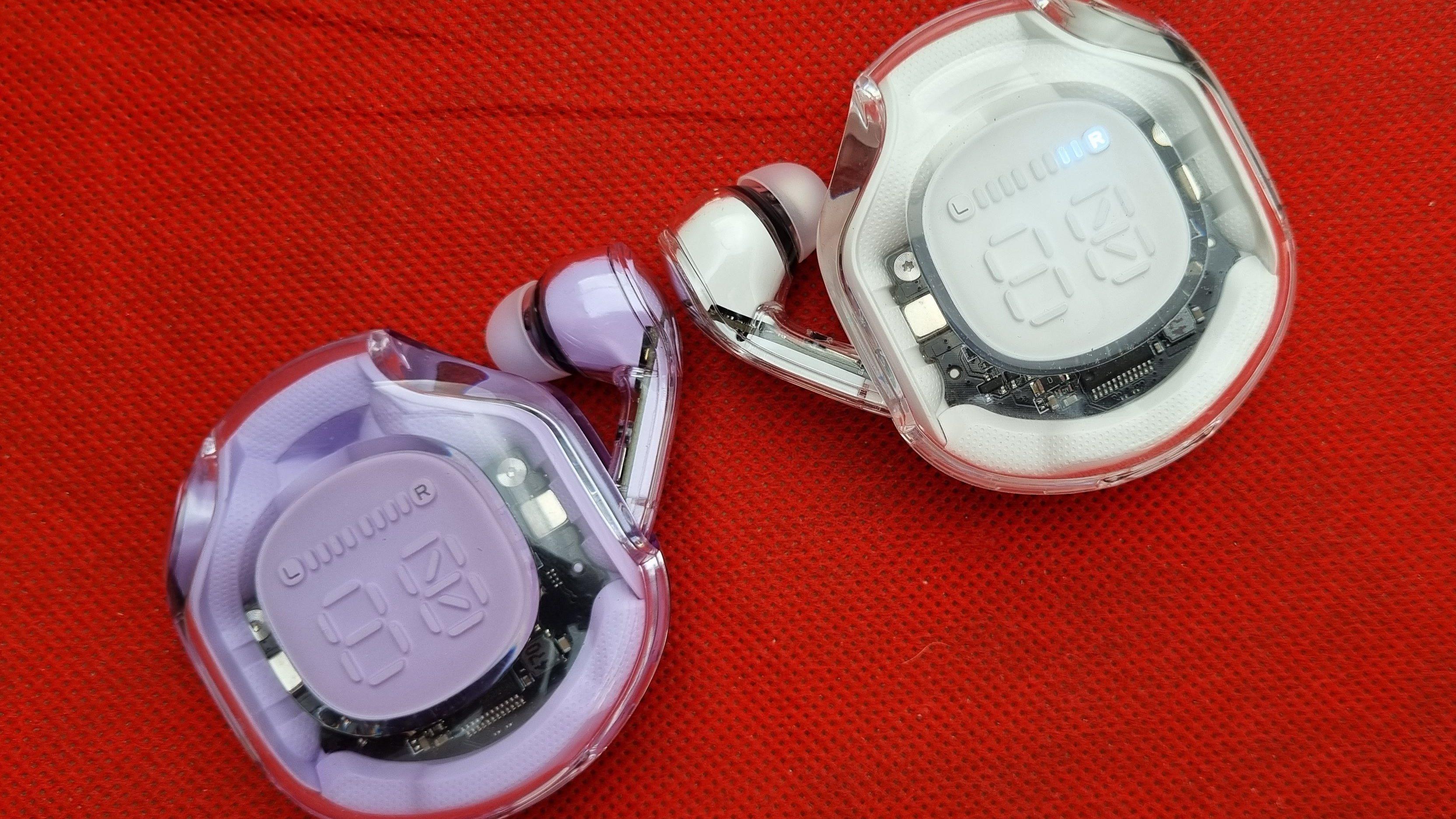 Acefast Crystal 2 T8 Earbuds Purple and White color