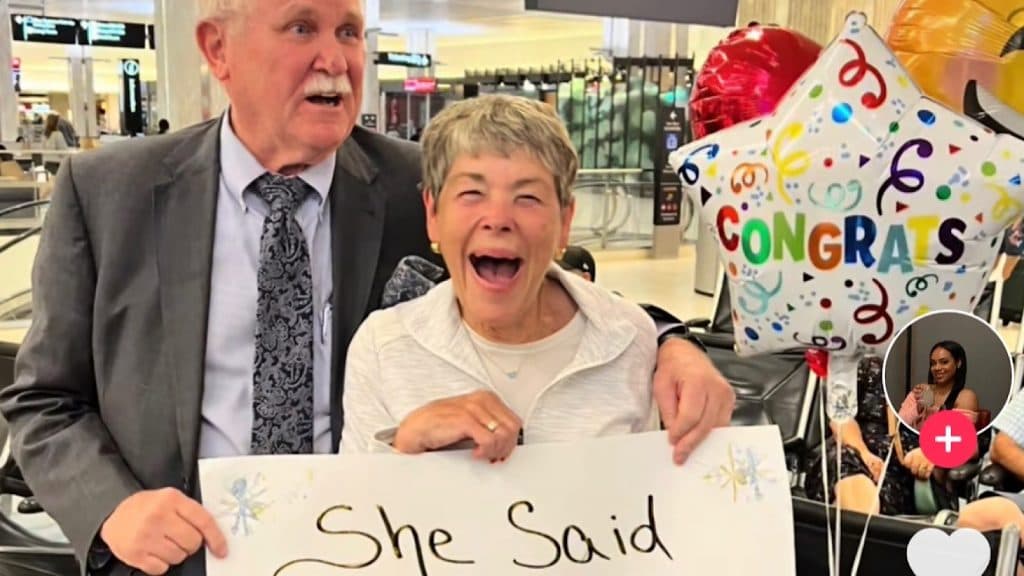 Woman says "yes" to man's heartwarming proposal