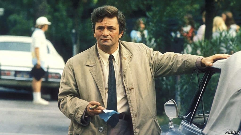 Peter Falk as Detective Columbo.
