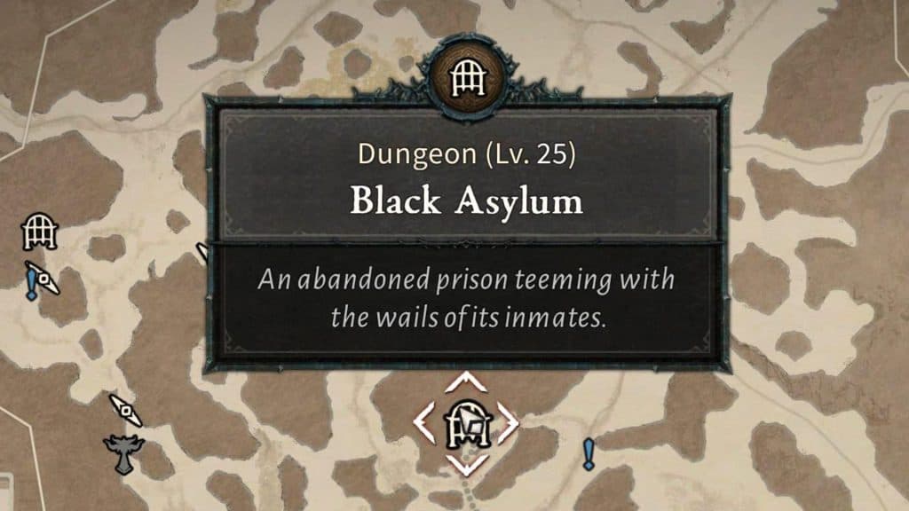 black asylum location on diablo 4 map