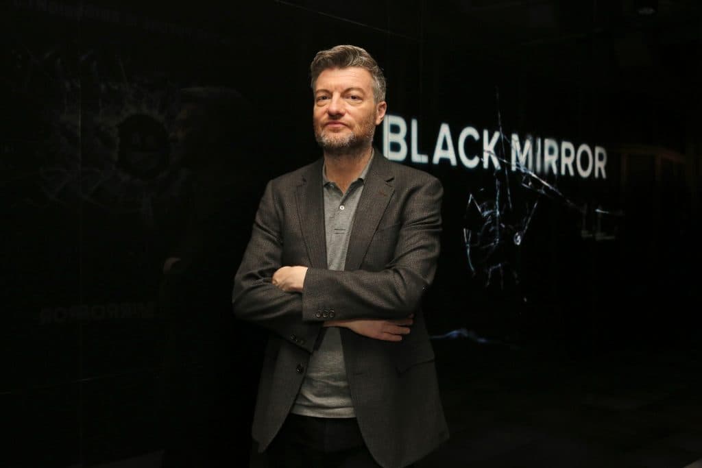 Charlie Brooker seen at the ‘Black Mirror' panel