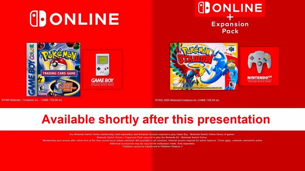 Pokemon Stadium 2 coming to Nintendo Switch Online