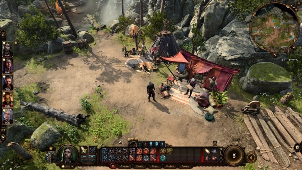 A Baldur's Gate 3 party with five characters at once