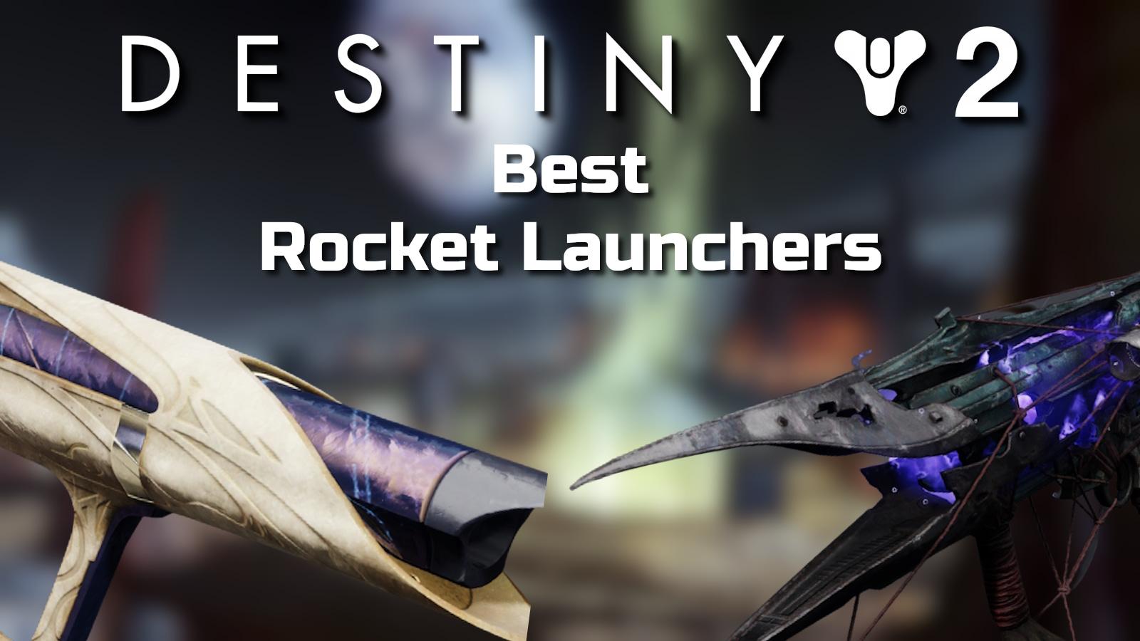 The Apex Predator and Deathbringer Rocket Launchers with Destiny 2 logo.