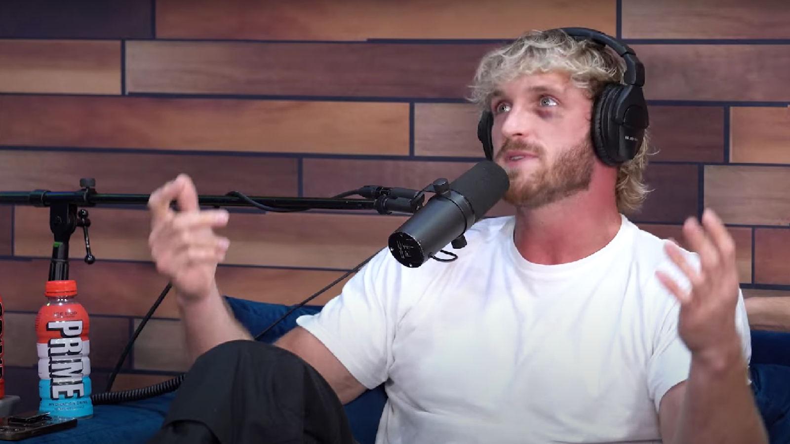 Logan Paul with a bottle of Prime