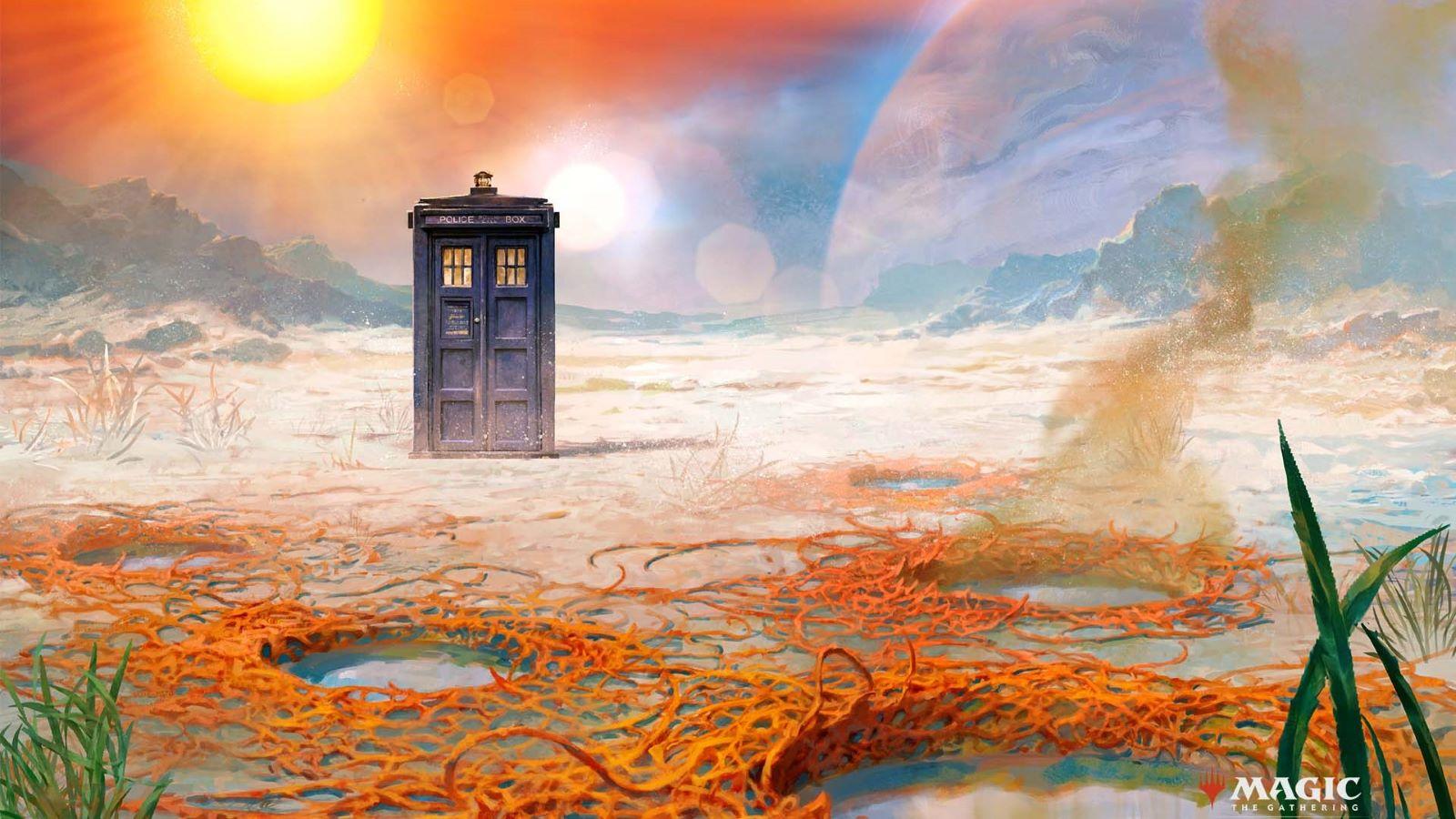 MTG Universes Beyond - Doctor Who Tardis on an alien planet