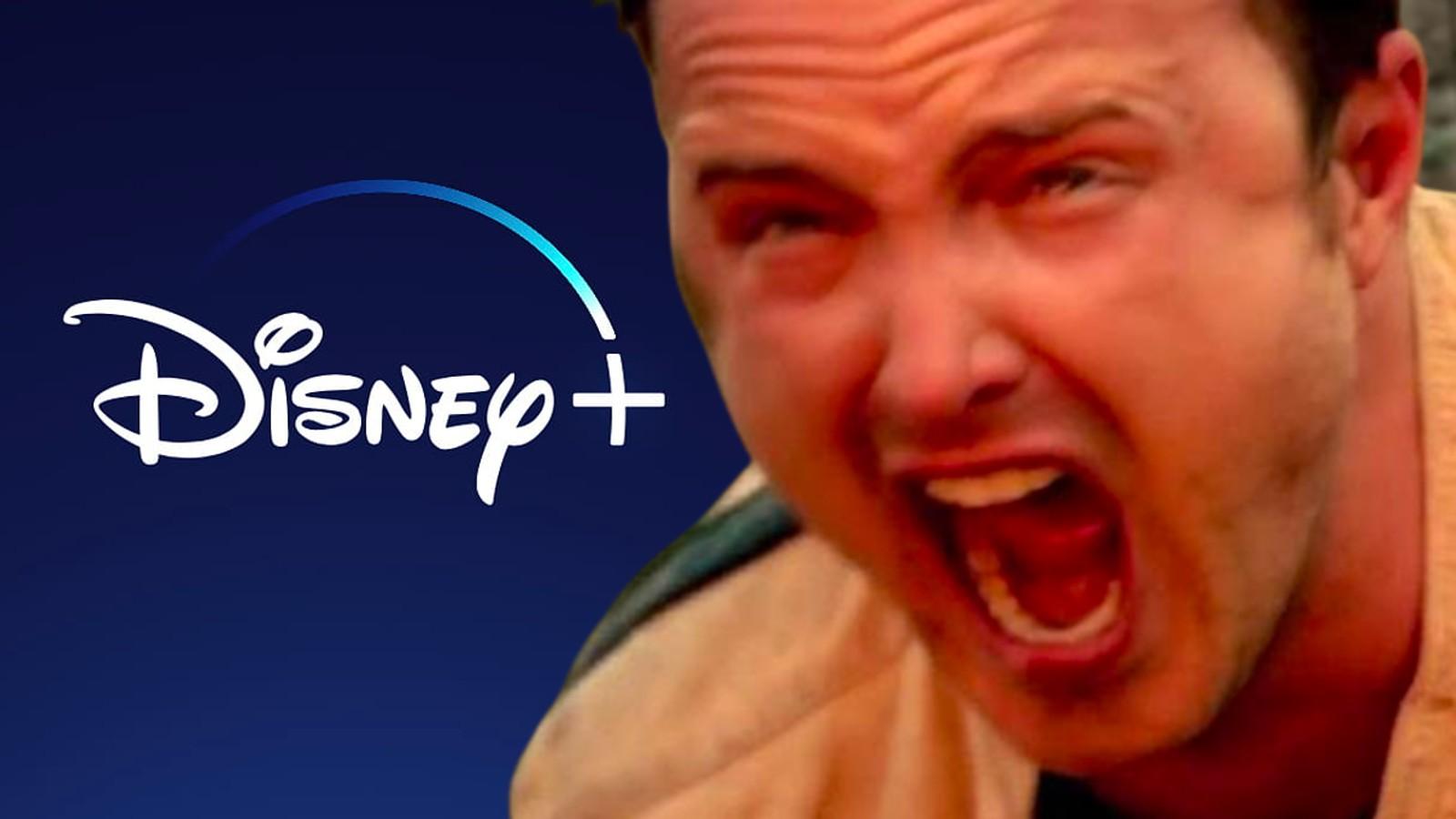 The Disney Plus logo and the Aaron Paul screaming meme