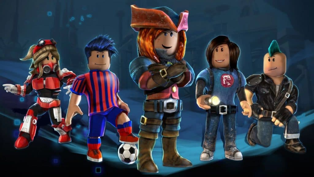 An promotional image from Roblox featuring different avatars.