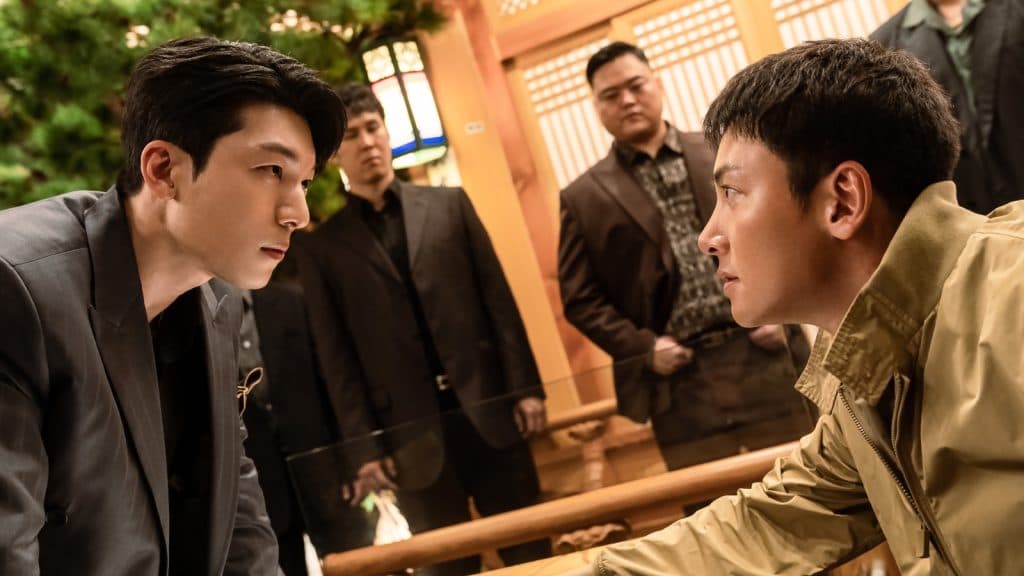 The Worst of Evil actors Wi Ha-joon and Ji CHang-wook in K-drama still.