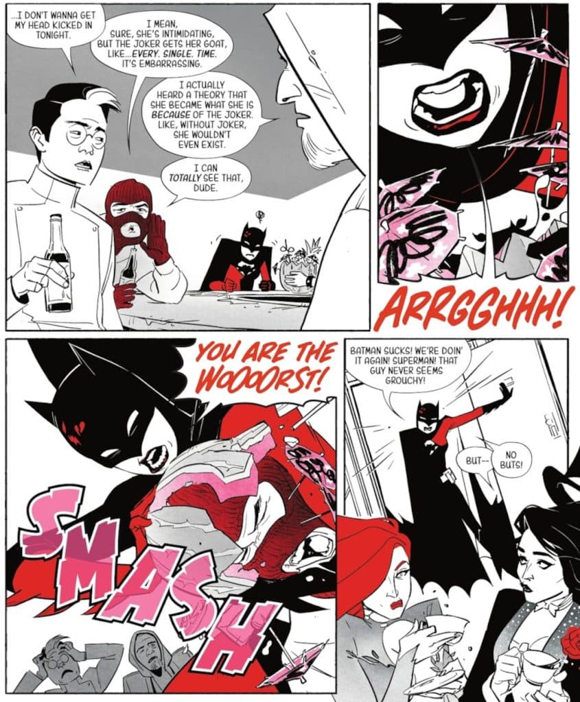 Harley Quinn changes her origin to that of Batman's.