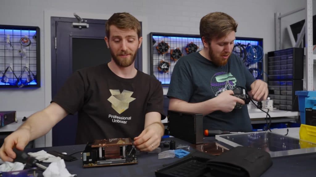 Linus working with the Billet Labs prototype