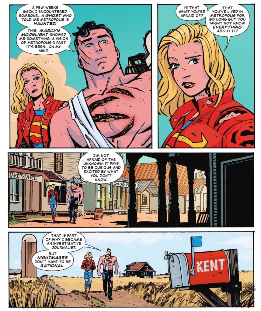 Superman explains to Supergirl why he became a reporter.