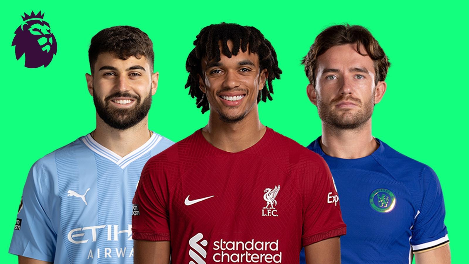 Gvardiol, Trent Alexander-Arnold, and Ben Chilwell with FPL background