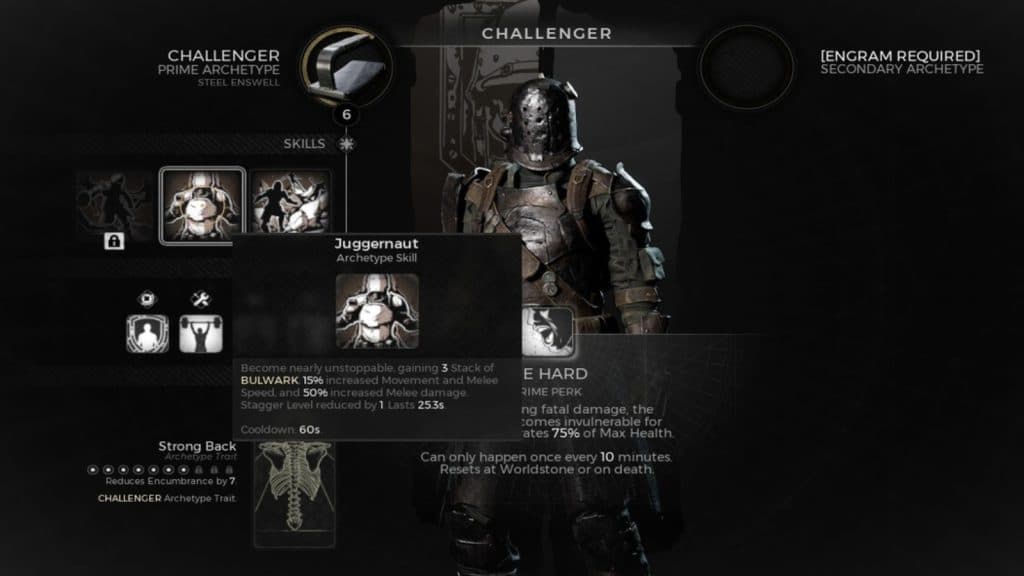 an image of the Juggernaut skill of a Challenger in Remnant 2