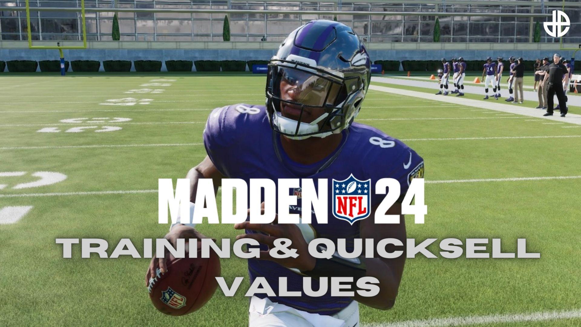 Lamar Jackson running with ball in hand during practice in madden