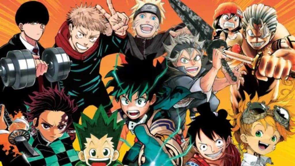 Manga characters in one frame