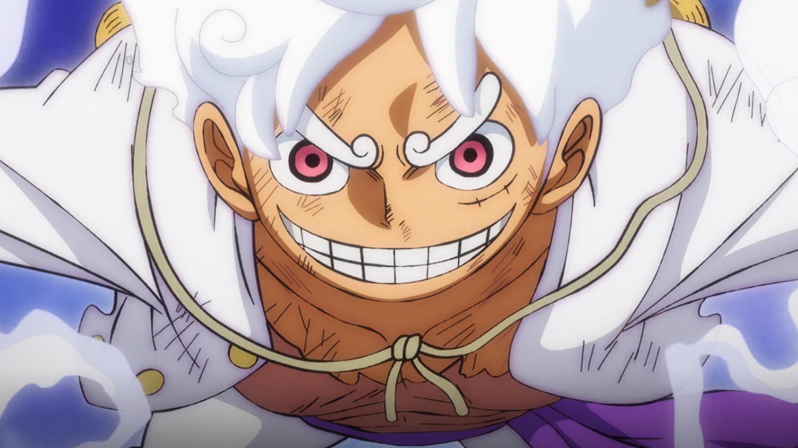 A still from One Piece Luffy in Gear 5 form
