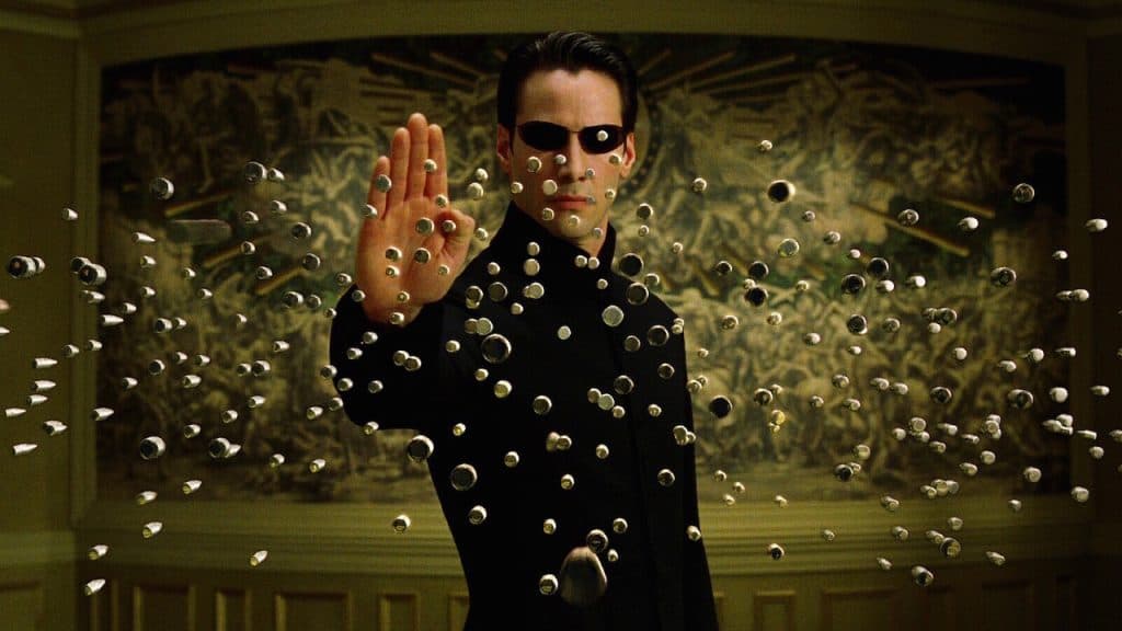 Neo in The Matrix Reloaded, one of the highest-grossing movies of all time