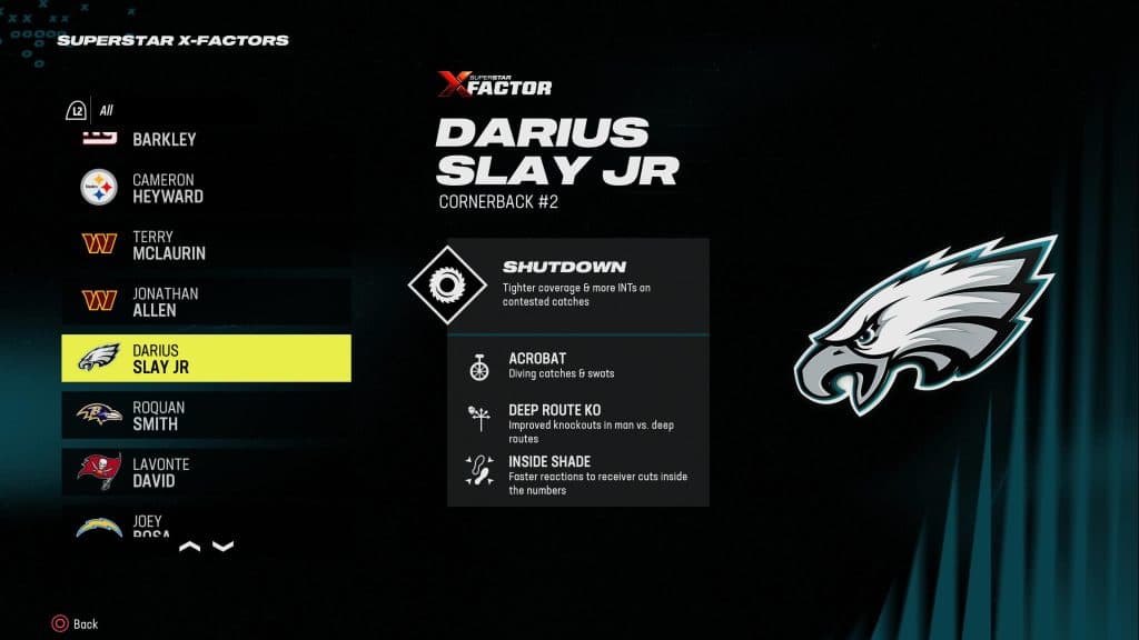 Darius Slay X-Factor screenshot in Madden 24